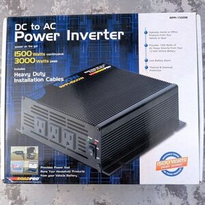 RoadPro RPPI-1500W DC to AC Power Inverter 1500W-3000W Peak 12V 3-Outlet
